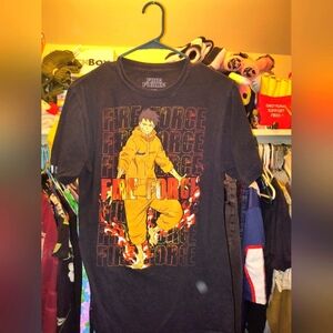 Black Graphic T-Shirt Fire Force Anime Manga M